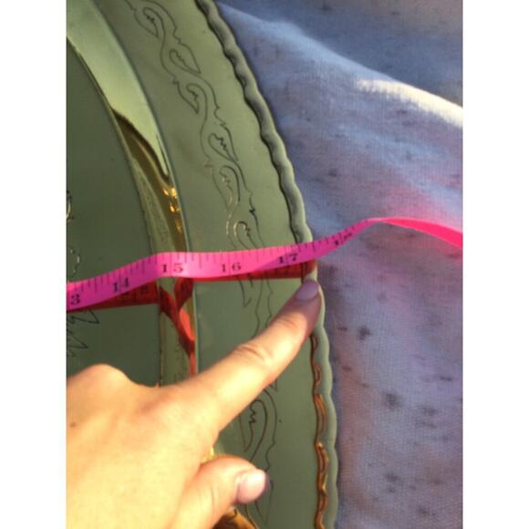 Giant brass serving platter 24"X18" birds tray oriental asian gold partridge MCM - Picture 16 of 16